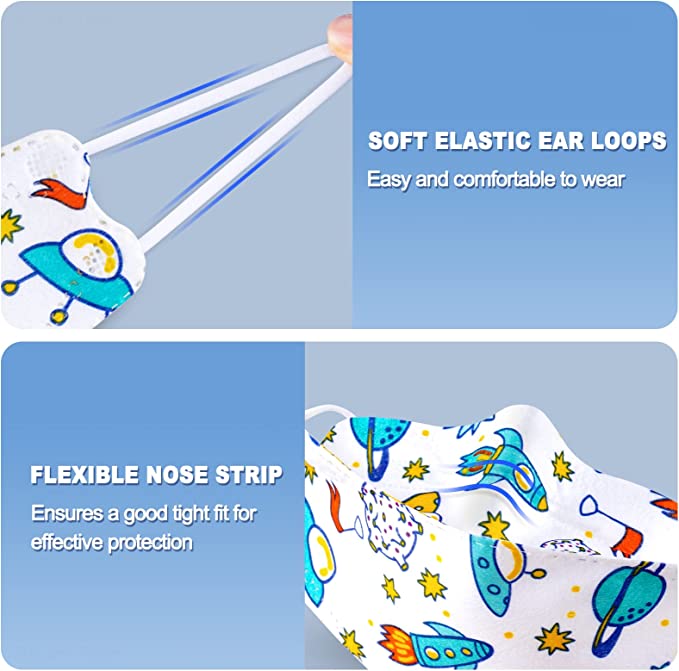 50PCS Kids Disposable Fish Shape Kawaii Dinosaur Rocket Octopus Mermaid Whale