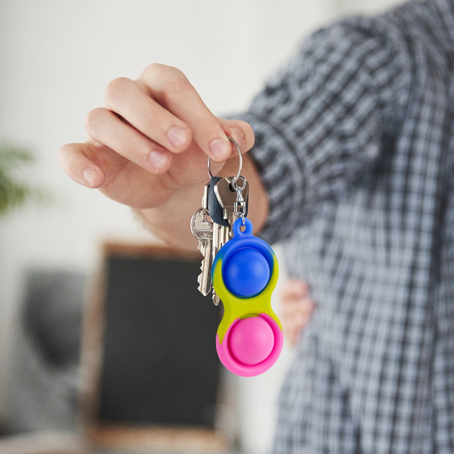 Fidget Pack 3PCS Mini Push Pop Bubble Fidget Sensory Toy Keychains