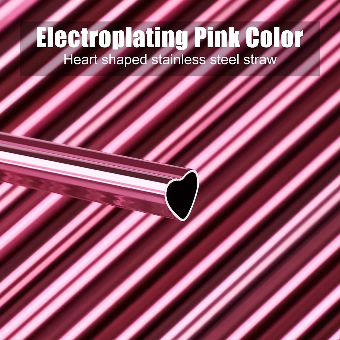 Heart Shape Straws 18 PCS 304 Food Grade Stainless Steel Reusable Straw Brushes