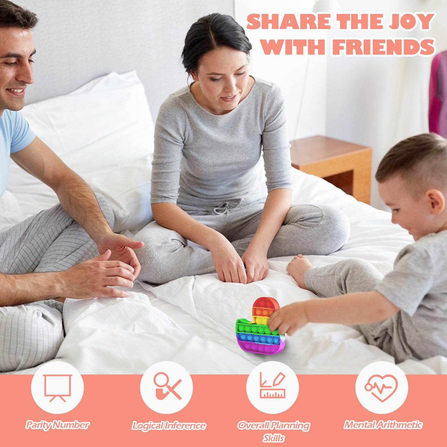 Fidget Pack 2PCS Push Pop Bubble Fidget Sensory Toy Set for Special Needs Stre