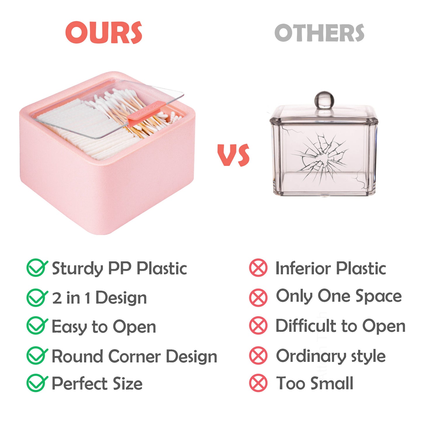 Vanity Makeup Organizer Plastic Bathroom Countertop Storage Cosmetic Box with