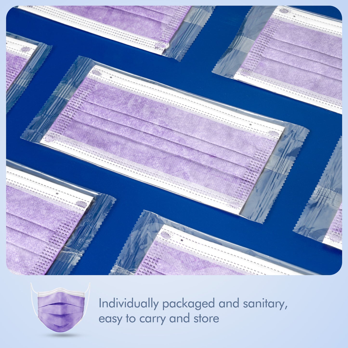 70PCS Adult Size Disposable Protective Individually Packed Soft (Purple)
