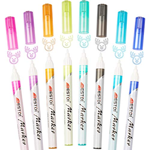 Super Squiggles Self-outline Marker Pens,Outline Metallic Pen Double Line Marker