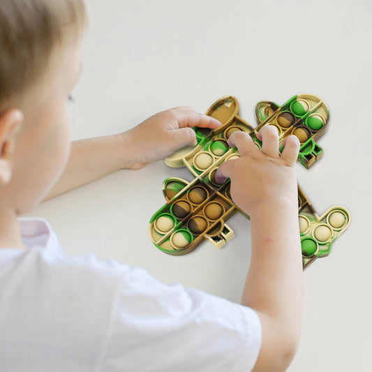 2PCS Pop Bubble Silicone Sensory Fidget Toy Pack, Multicolor Squeeze Popper To