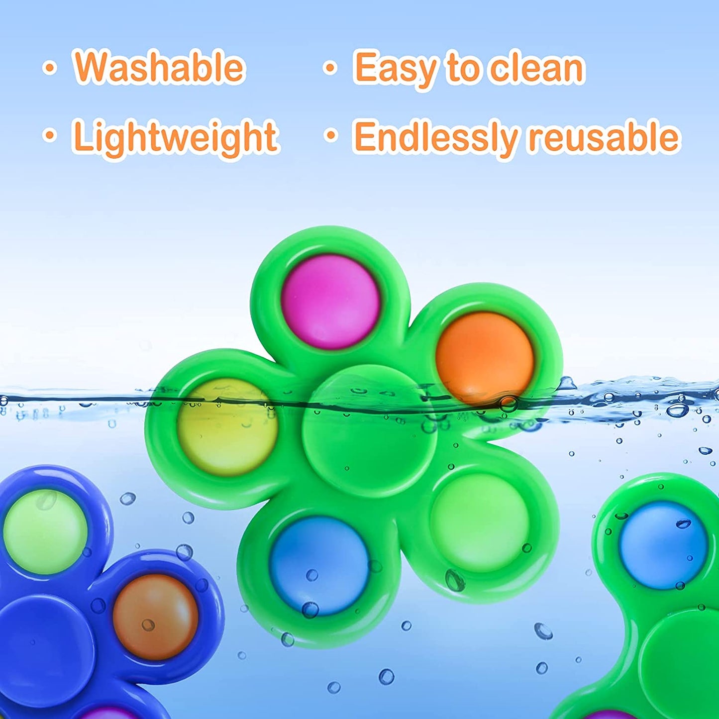 Fidget Pack 4PCS Bubble Fidget Spinners, 2-in-1 Push Pop Bubble Fidget, High-S