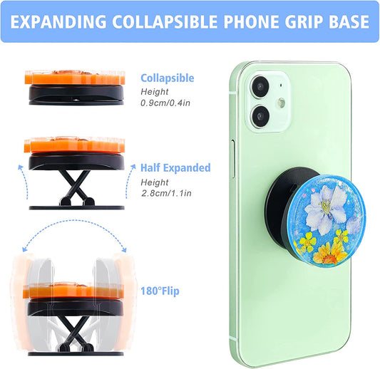Phone Grip On Top Epoxy Resin Casting Kit 7 Mix Shapes Silicone Molds+10 Stand