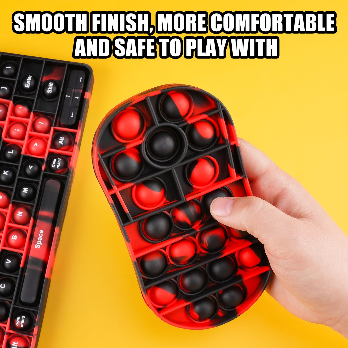 2PCS Mouse & Keyboard Push Pop Bubble Fidget Sensory Toys, Large Bubble