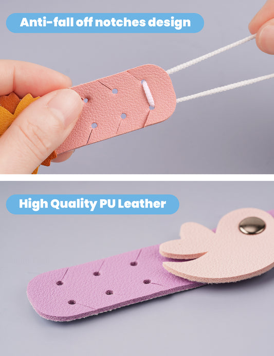 3-Pack Adjustable Extender Ear Saver Set, PU Leather Anti-Slip Strap Protecto