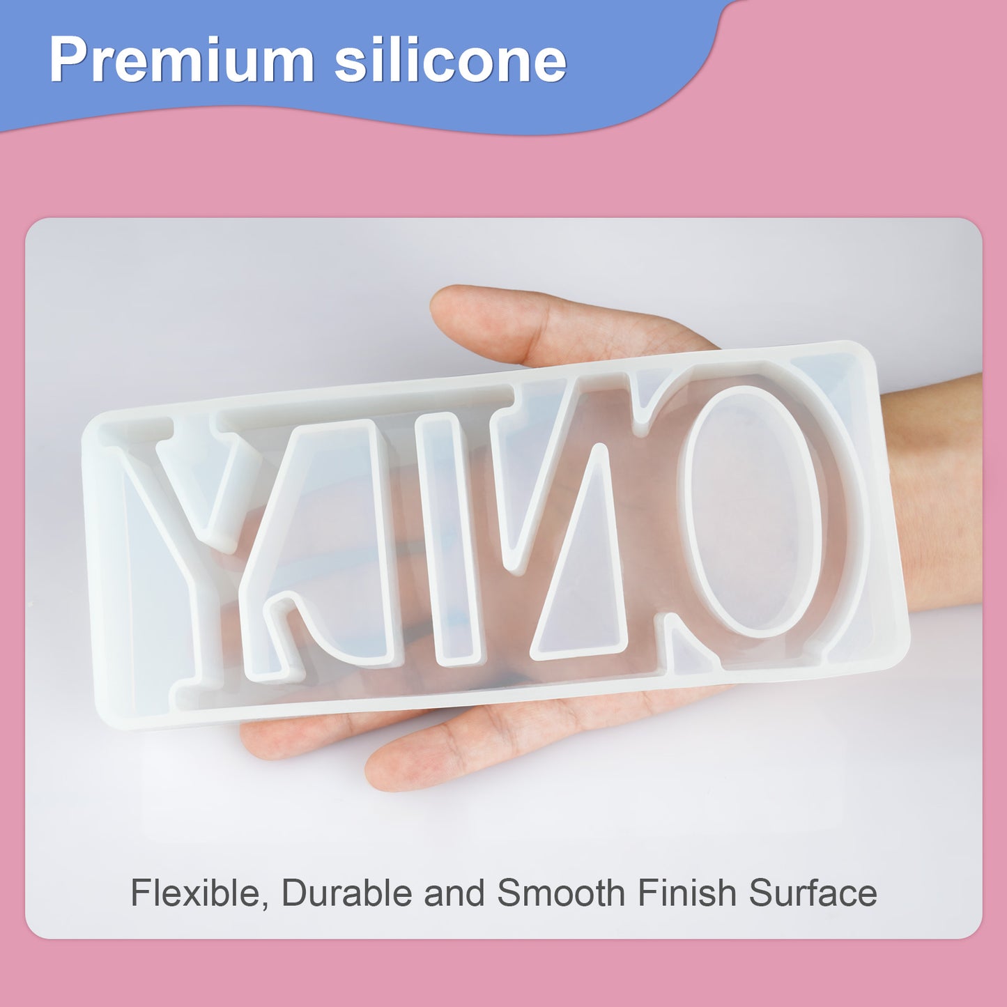 3D Word Sign Soft Silicone Molds Epoxy Resin DIY Casting Handmade Project Decora