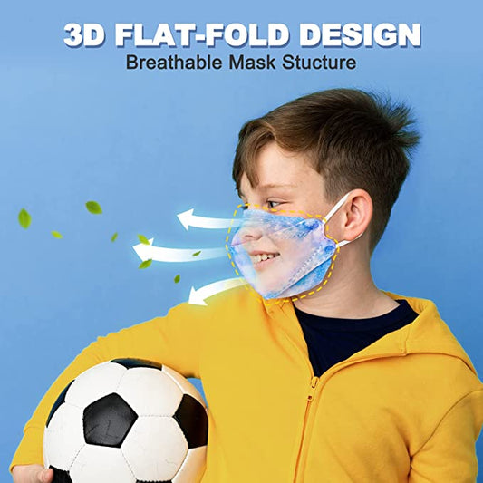 50PCS Disposable Kids Cute Heart Fish Shape Disposable Starry Sky Designs