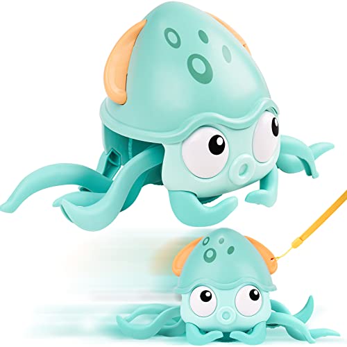 Amphibious Crawling Octopus Windup Bath Toy Kawaii Cartoon Walking Octopus wit
