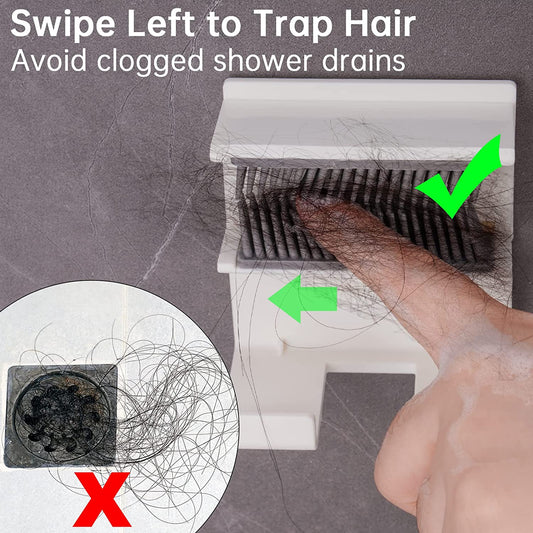Hair Collector Shower Drain Reusable Hair Catcher Wall Detachable Hair Trap Hook