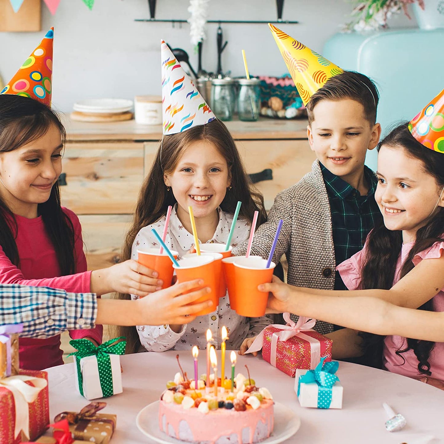 Reusable Silicone Straw 10PCS Openable Design Easy Clean Food Grade Snap Straw