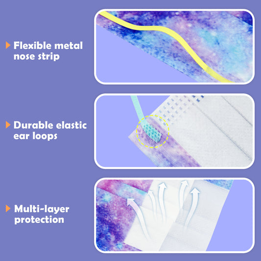 60PCS Women's Disposable Adult Size Magic Rainbow Mesh Fantasy Universe Princes