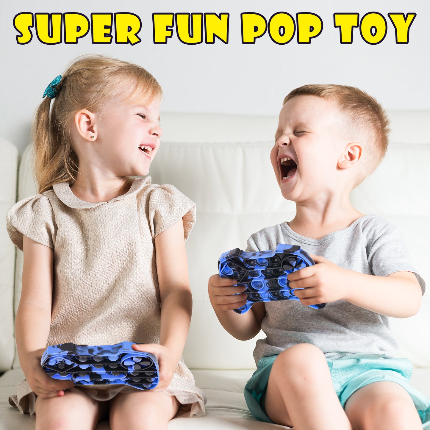 2PCS Push Pop Bubble Silicone Fidget Sensory Toys Keyboard+Game Controller
