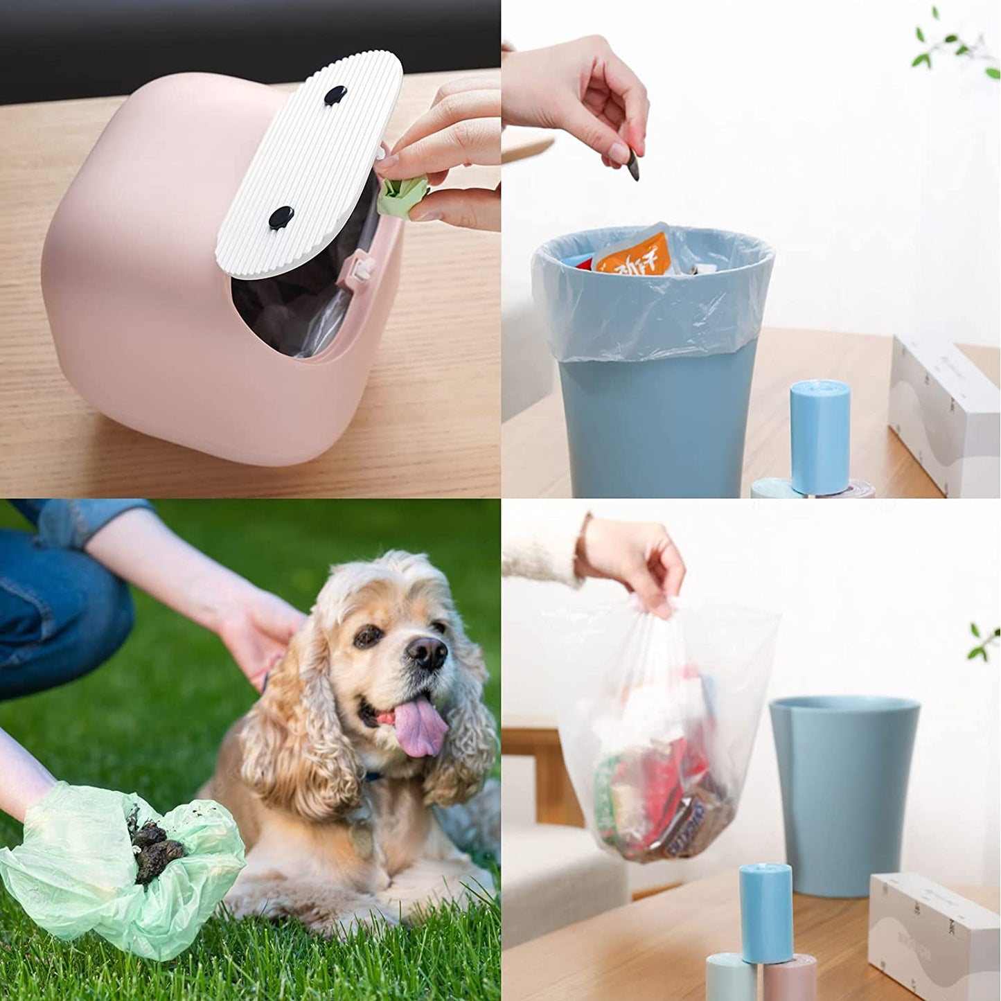 Small Disposable Trash Bags 6 Rolls/180PCS for Ninja Mini Desktop Trash Can