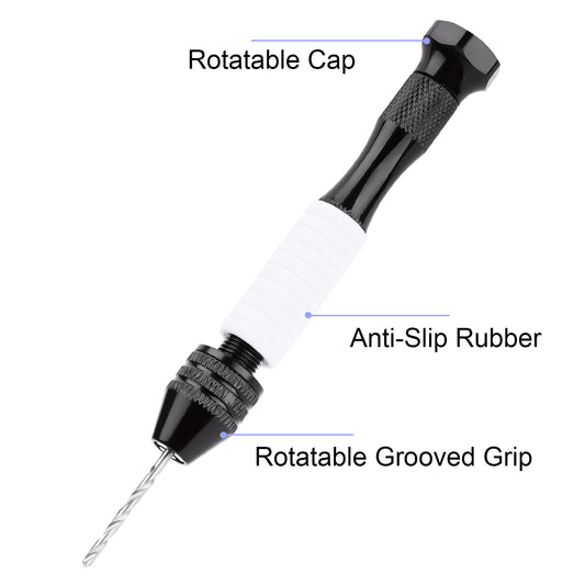 Professional Pin Vise Hand Drill with Rubber Grip 30PCS Mini Twist Drill Bits