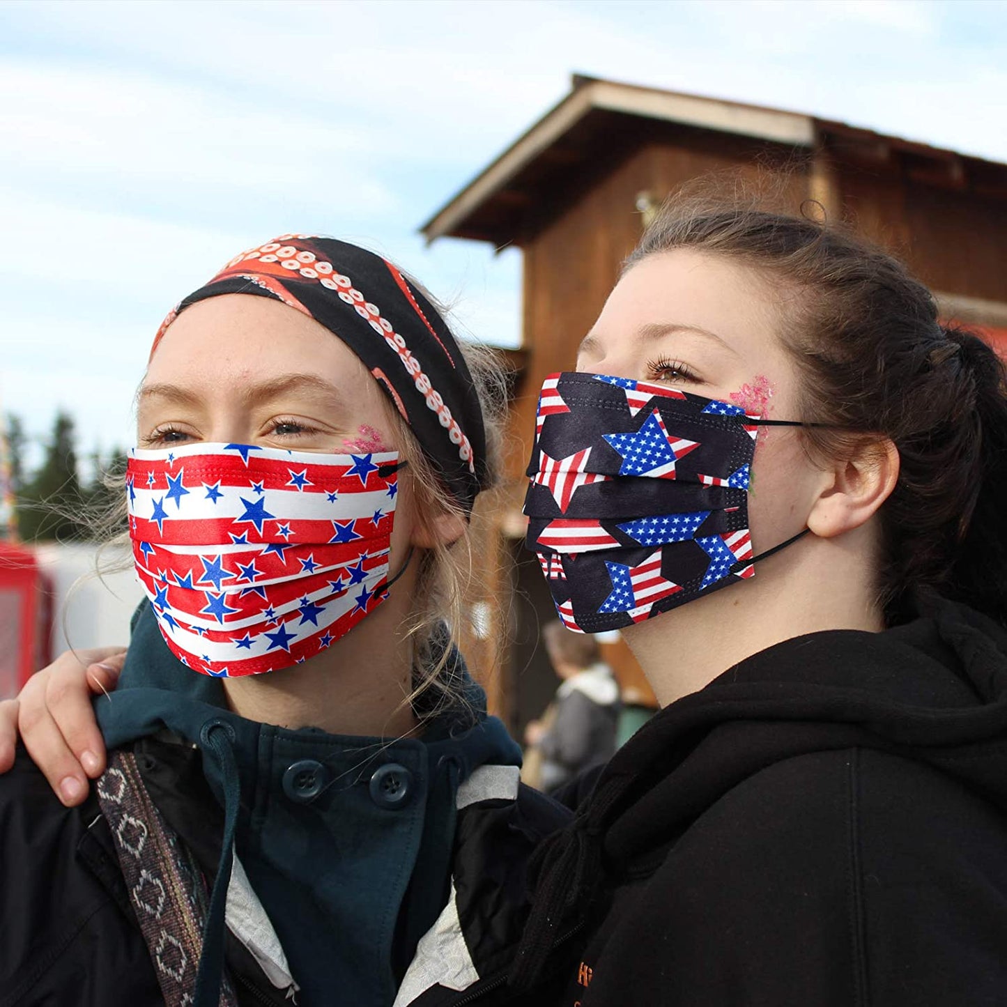 Adult USA Flag Protect Disposable 60PCS Breathable Skin Friendly Individual Wrap