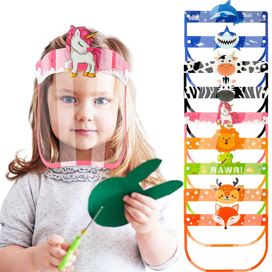 9PCS Kids' Safety Face Shields Fully Wrap-Around Protection Breathable Covering