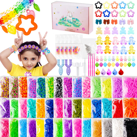 12000+ Colorful Premium Grade Rubber Bands Set, DIY Bracelet Making Kit