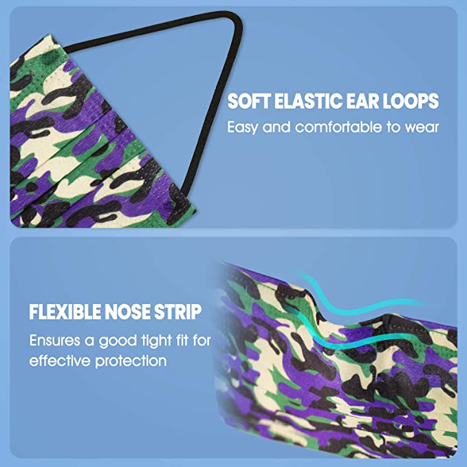60PCS Camo Disposable Fashion Protection Covering 6 Colors Individually Sealed