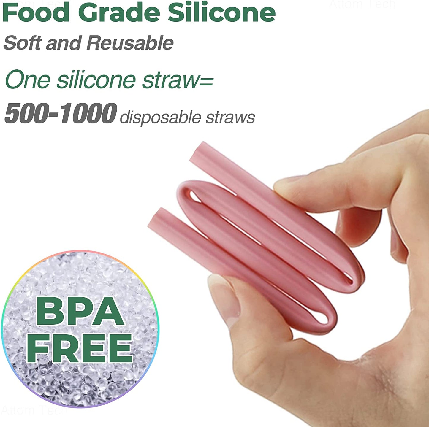 Reusable Silicone Drinking Straws Star Shape 15PCS 8.5" Long for 6-12oz Tumblers