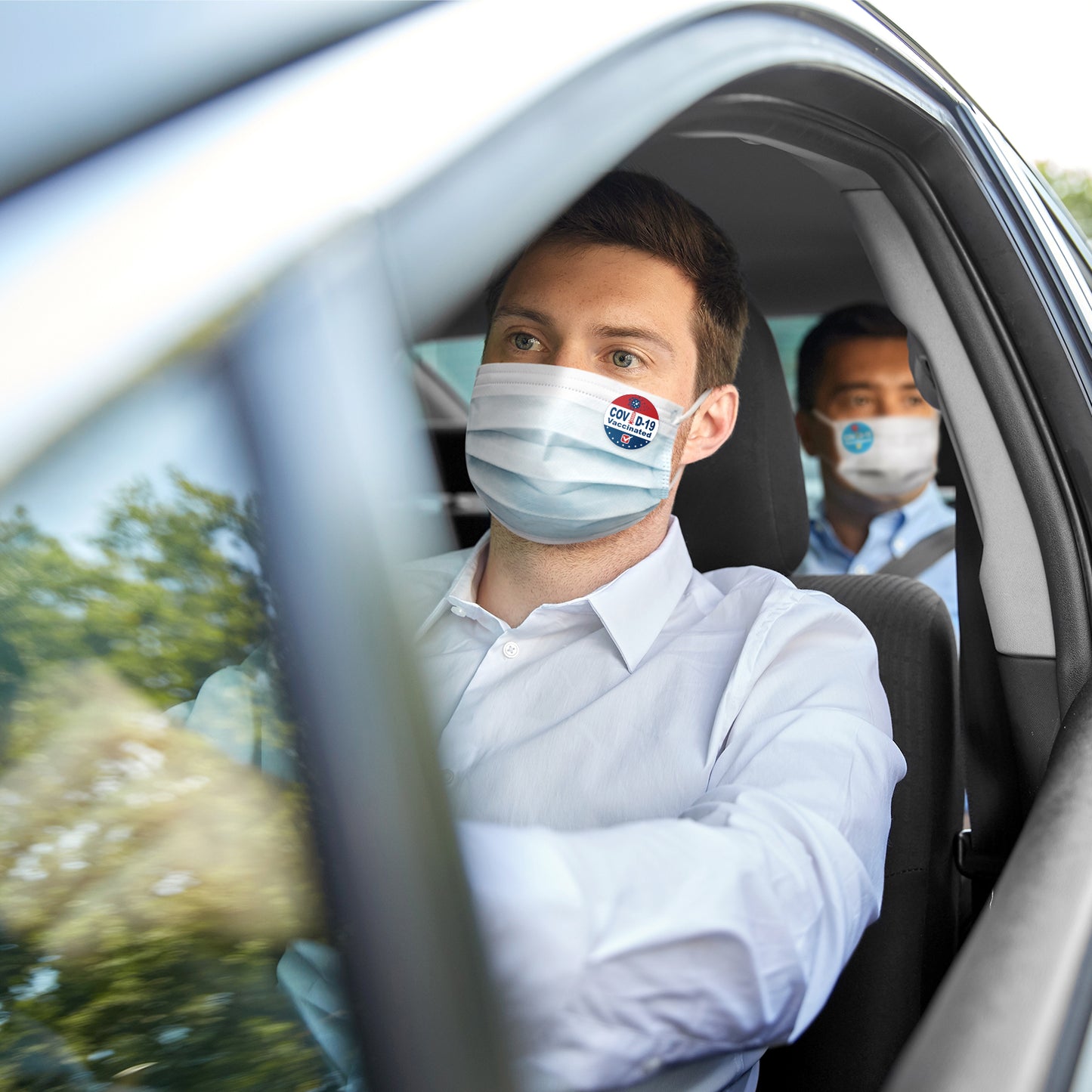 Vaccinated 1.5" Waterproof Round Label Sticker 500PCS Roll Assorted Designs