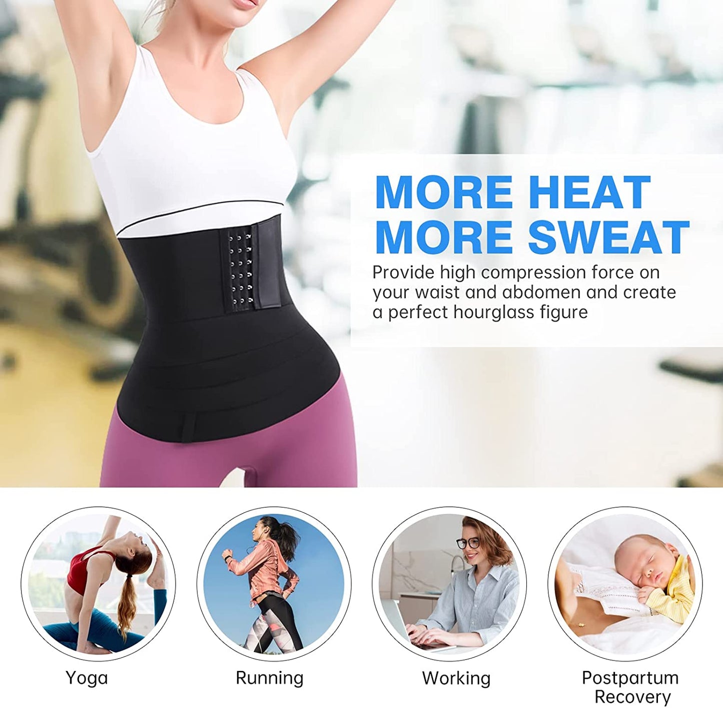 Waist Trainer Bandage Wrap Invisible Waist Trimmer Women Men 13FT/4M Hook Loop