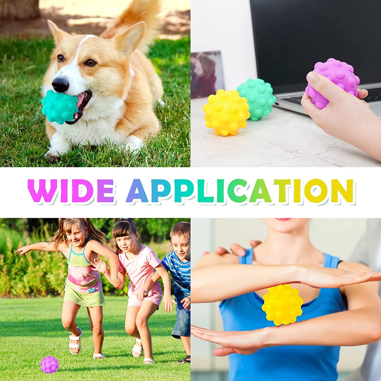 Pop Bubble Fidget Ball Sensory Toy 3PCS Interactive 3D Bounce Ball Stress Reduce