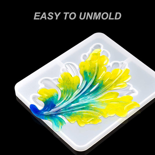 Epoxy Resin DIY Casting 10PCS Soft Silicone Molds Rose Palm Tree Tropicle Leaves