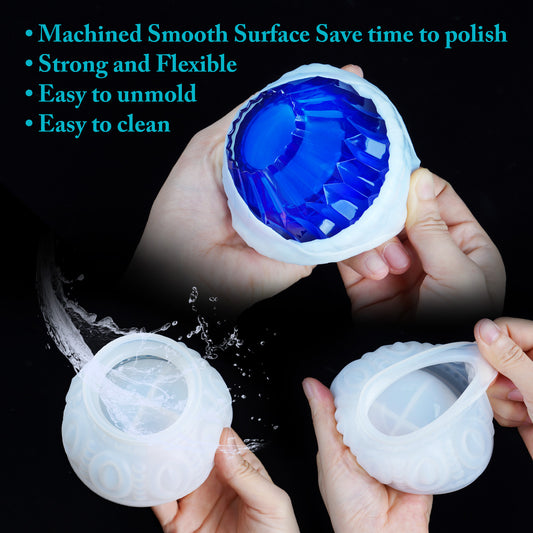 2PCS Ancient Candle Holder Epoxy Resin Casting Silicone Mold Kit with Silver G