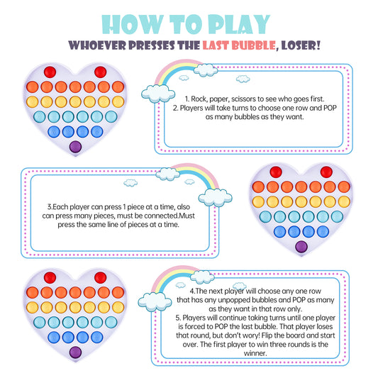 Fidget Pack 2PCS Push Pop Bubble Fidget Sensory Toys Multicolor Bubble Fidget