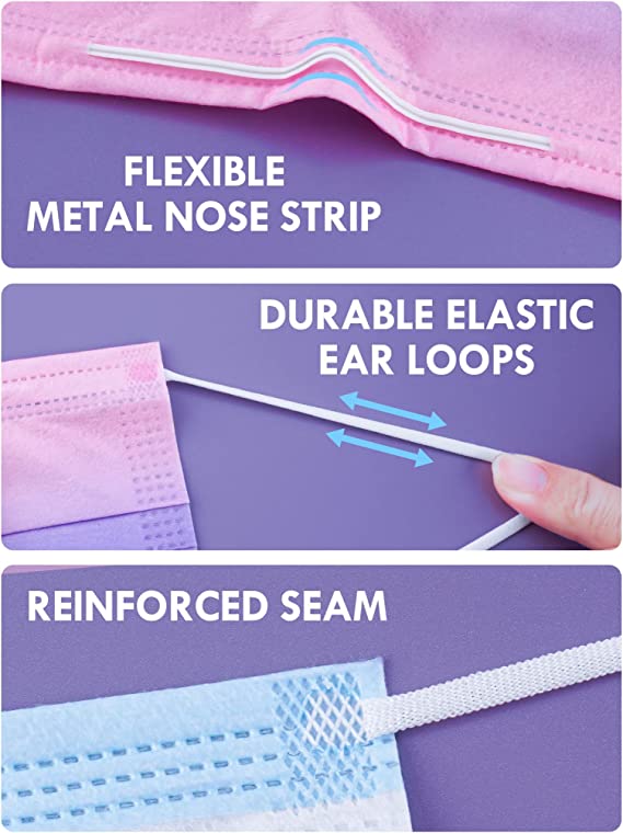 50PCS Fashion Disposable Adult Single Wrap Blue/Purple/Pink Multicolor Gradient