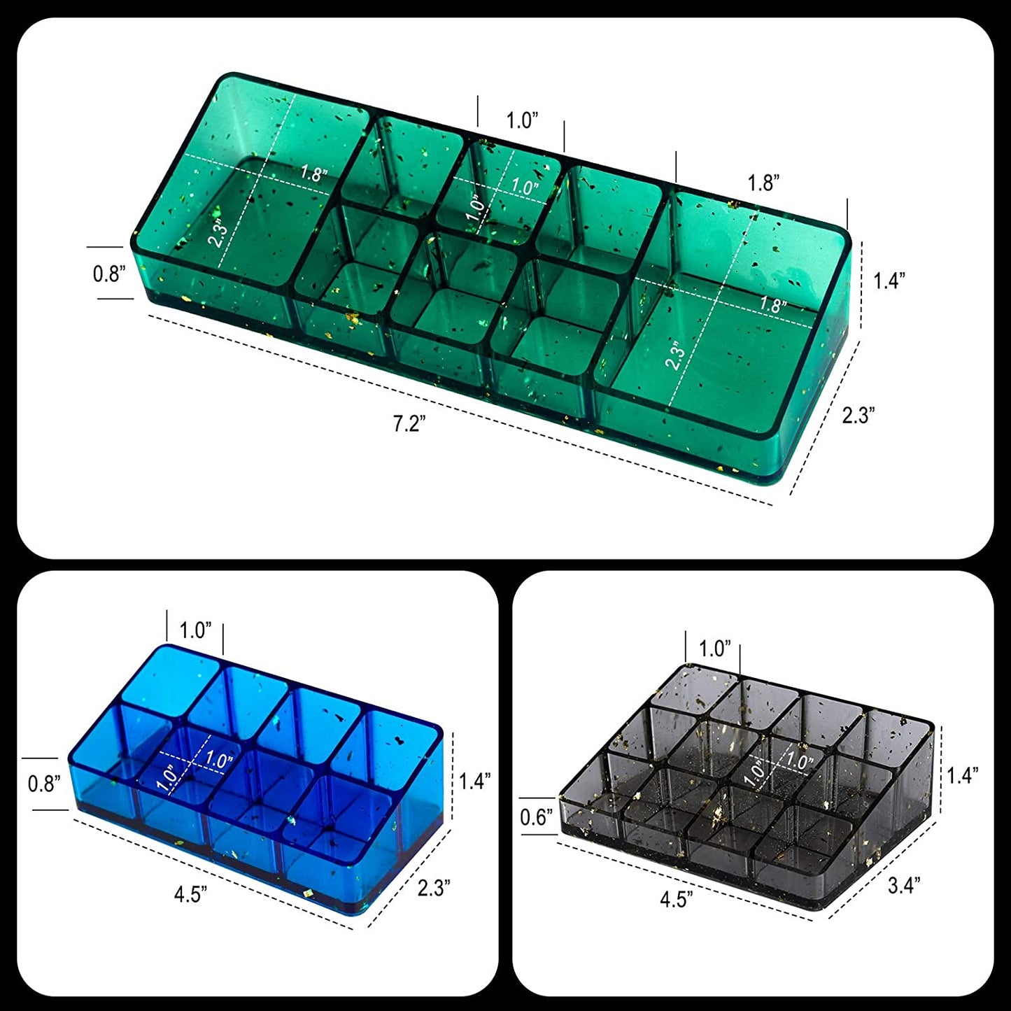 Multipurpose Jewelry Organizer Resin Casting Soft Silicone Molds + Support Stand