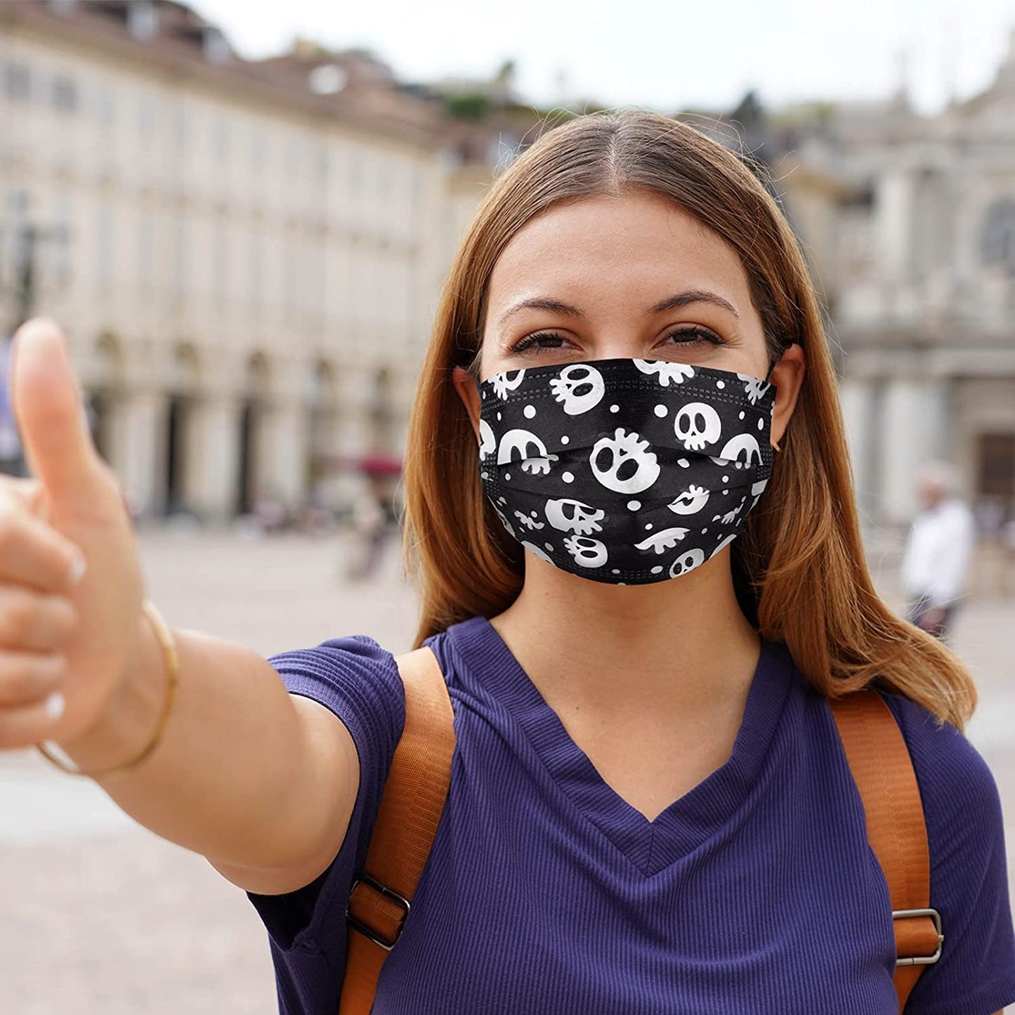 50PCS Skull Print Disposable s Adorable Unisex Design Individually