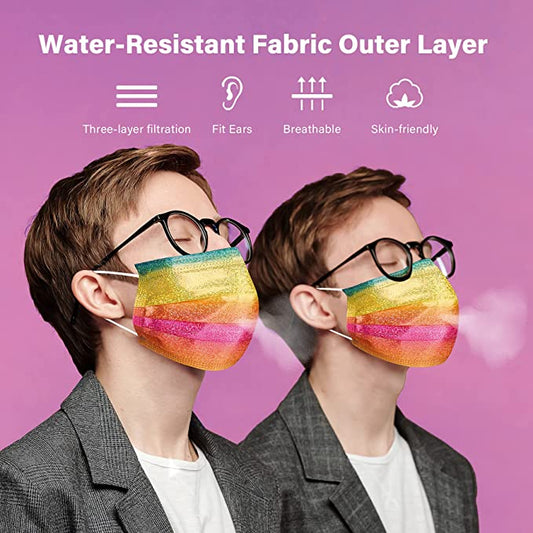 50-Pack Disposable Glamorous Glitter Printed Disposable 5 Patterns I