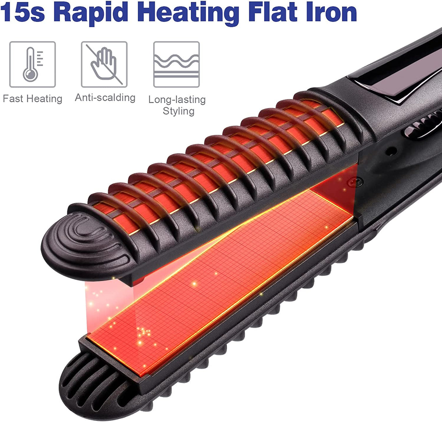 2-In-1 Hair Straightener Curler Professional Multi-Styler Flat Iron All Styles