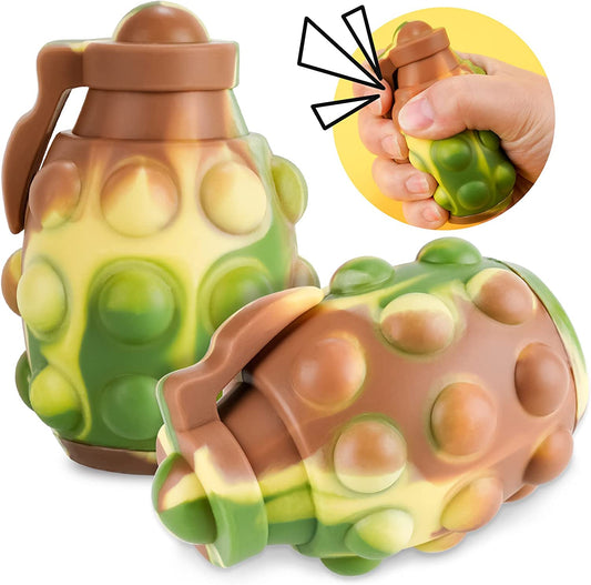 3D Push Pop Bubble Fidget Ball Sensory Toy 2PCS Silicone Stretchy Bouncing Ball