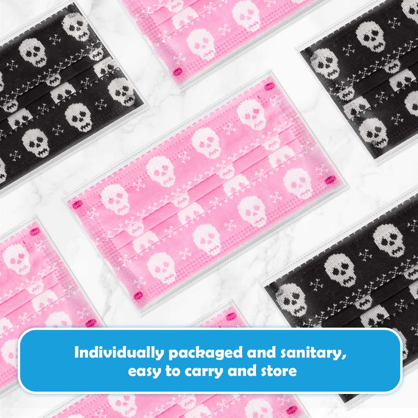 60PCS Disposable Protective Fashion Skull Crossbones Knitted Sweater Pattern Co