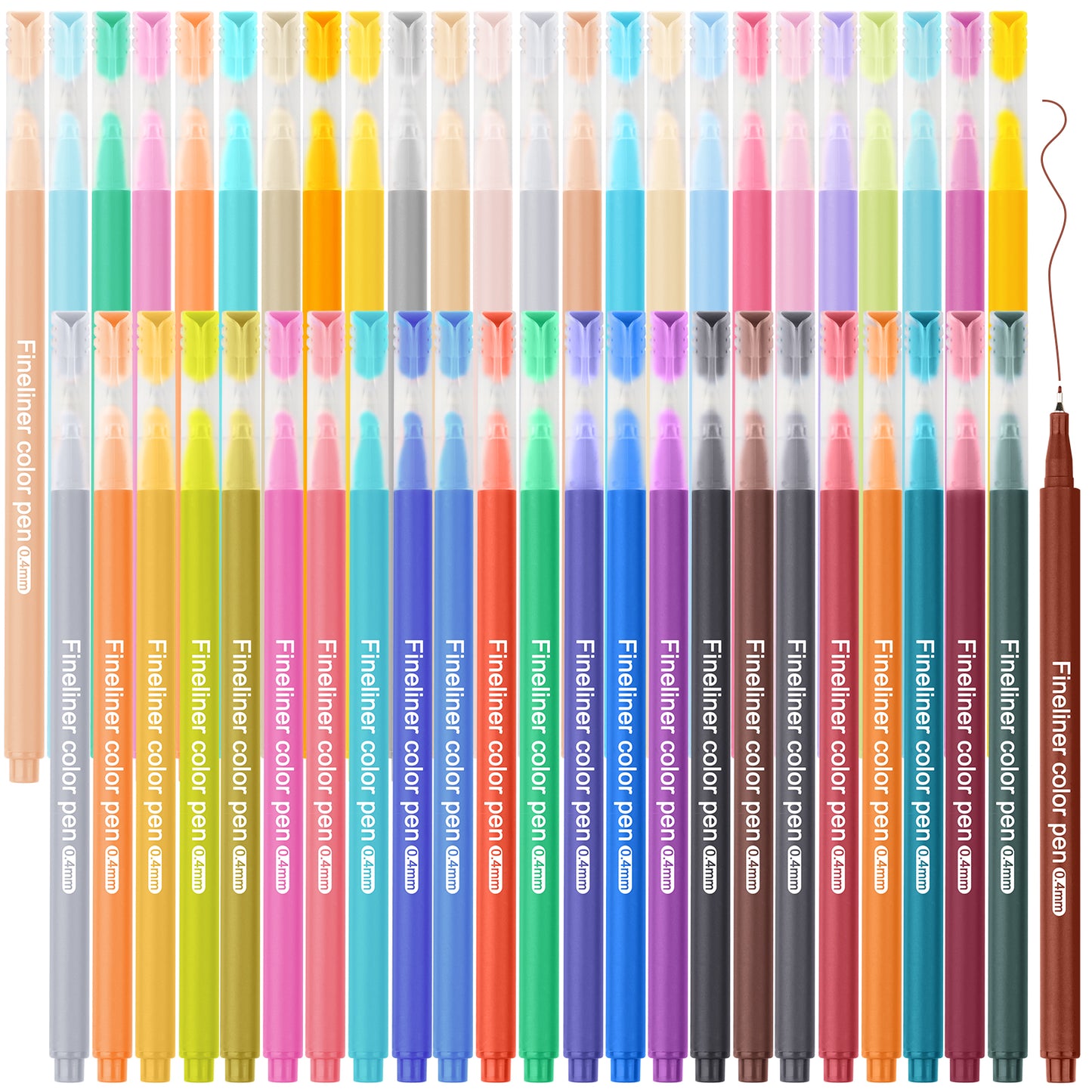 0.4mm Fineliner Pen Set 48-Color Planner Porous Journaling Marker Micro-Pen Mo