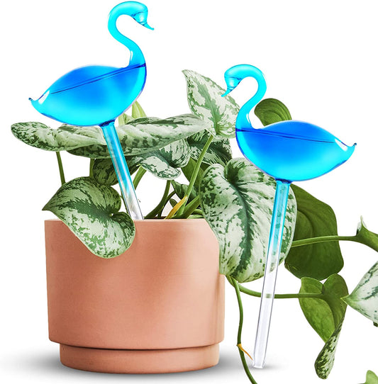 Self Watering Globes 2PCS Gradient Hot Blue Glass Aqua Automatic Plant Waterer