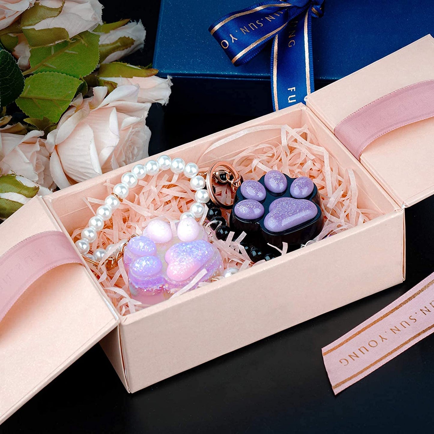 NiArt Resin Silicone Molds 4 Cat Paw Keychain Glossy & Matte+3 Spheres+10 Rings