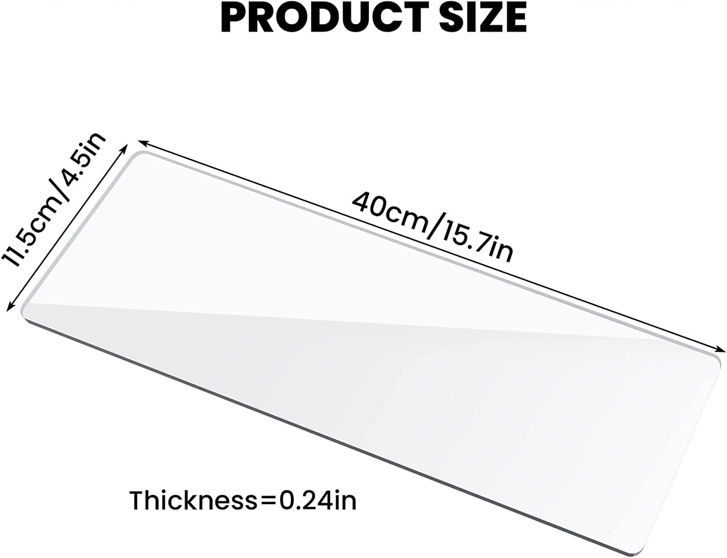 Floating Shelf Clear Acrylic 2PCS 15.7"x4.5"x0.2" Wall-Mounted Invisible Display