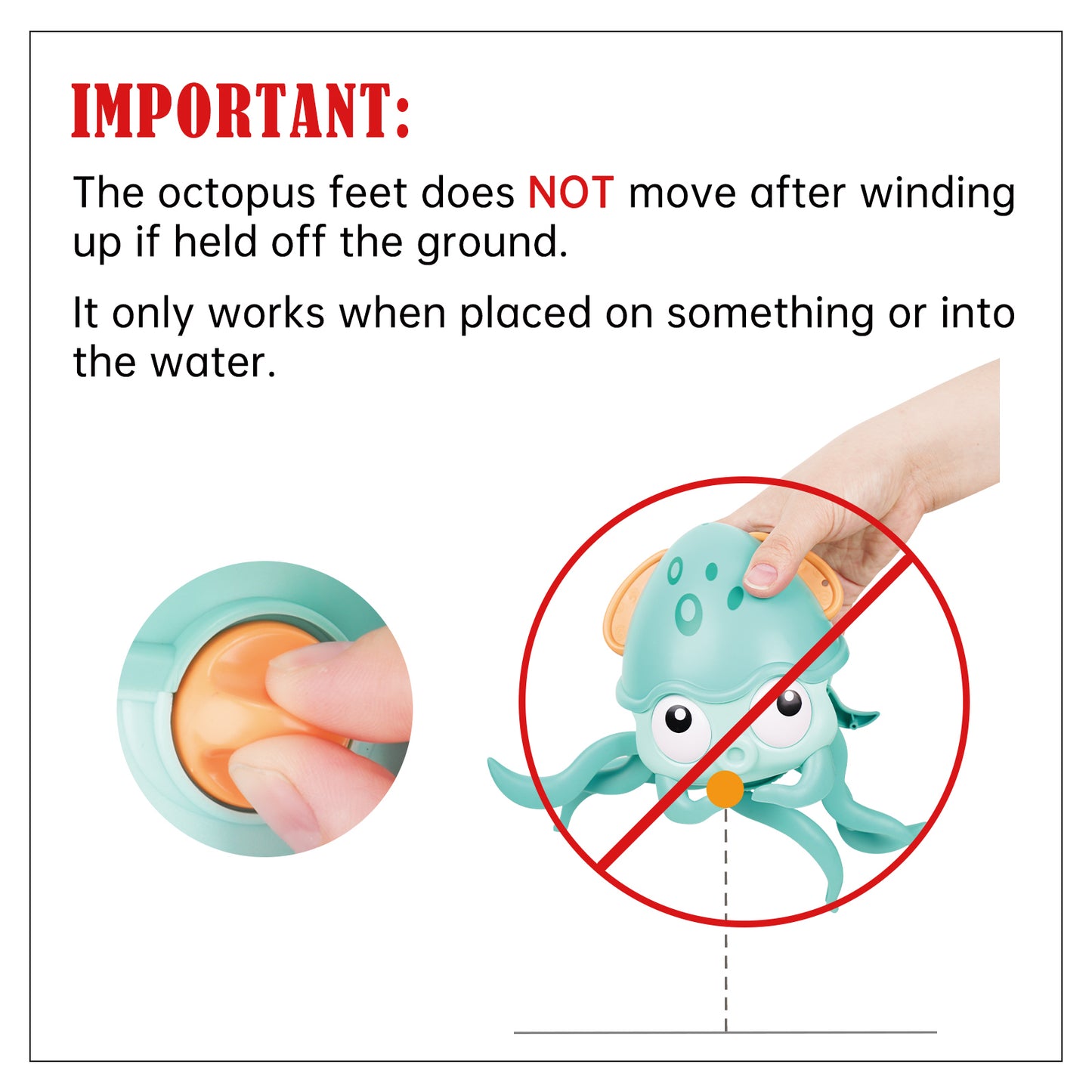 Amphibious Crawling Octopus Windup Bath Toy Kawaii Cartoon Walking Octopus wit