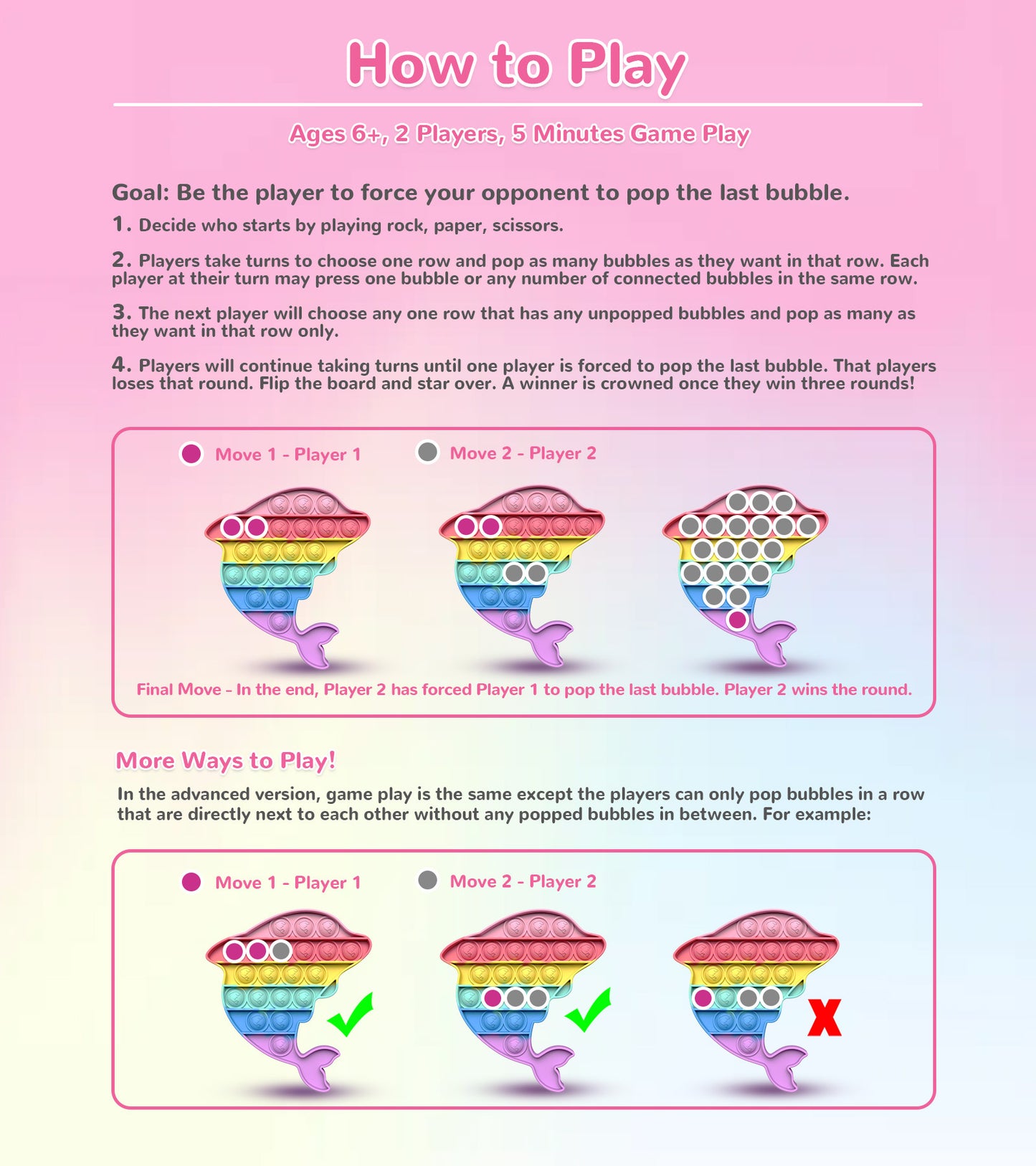 3-Pack Push Pop Bubble Fidget Sensory Toy Set, Fidget Toys for Anxiety Relief