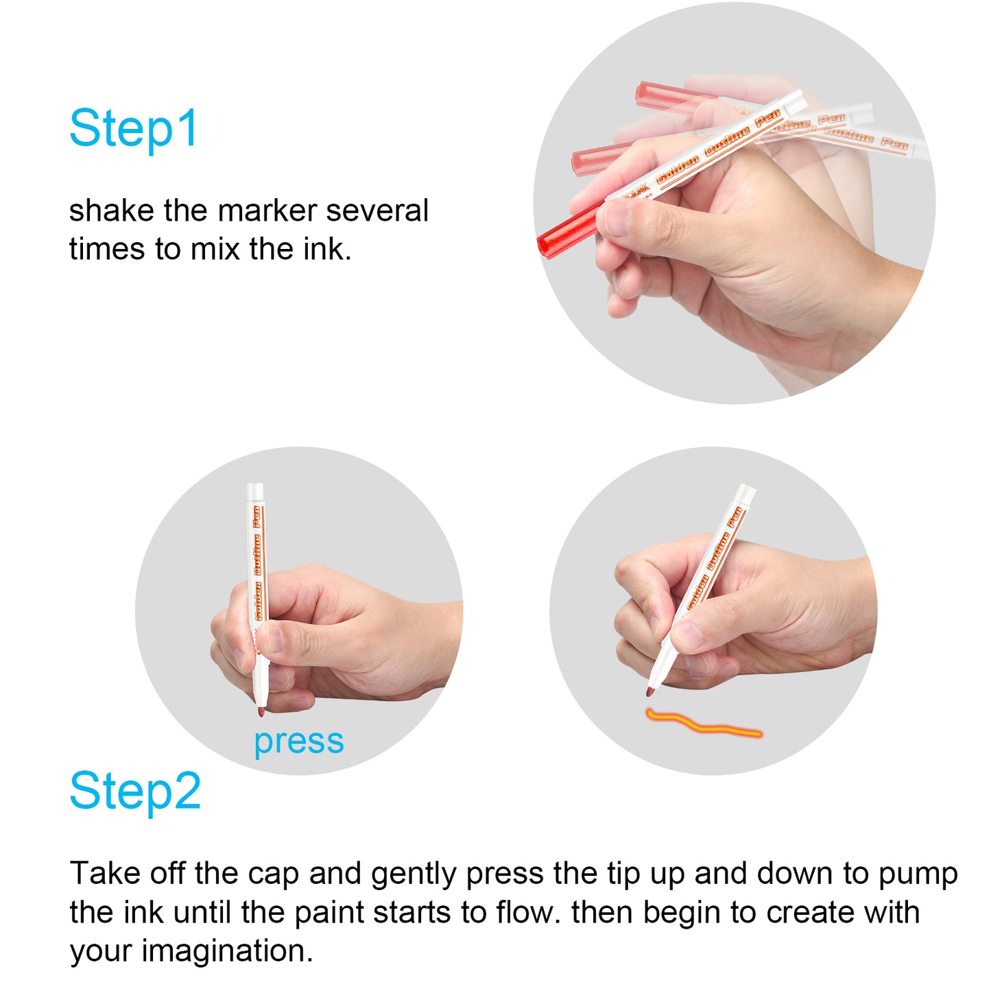 Double Line Golden Metallic Ink with Self-outline Marker Set, Paint Pen Bullet J