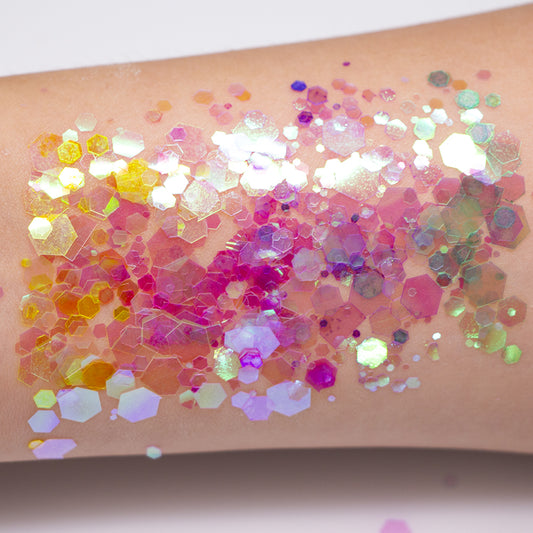 Aphlos 18 Colors Holographic Glitters Assorted Hexagons Shaped for Resin Nail Se