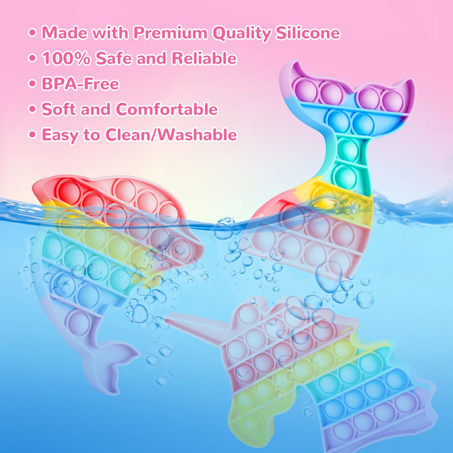 3-Pack Push Pop Bubble Fidget Sensory Toy Set, Fidget Toys for Anxiety Relief