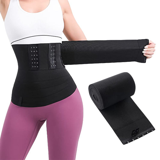 Waist Trainer Bandage Wrap Invisible Waist Trimmer Women Men 13FT/4M Hook Loop
