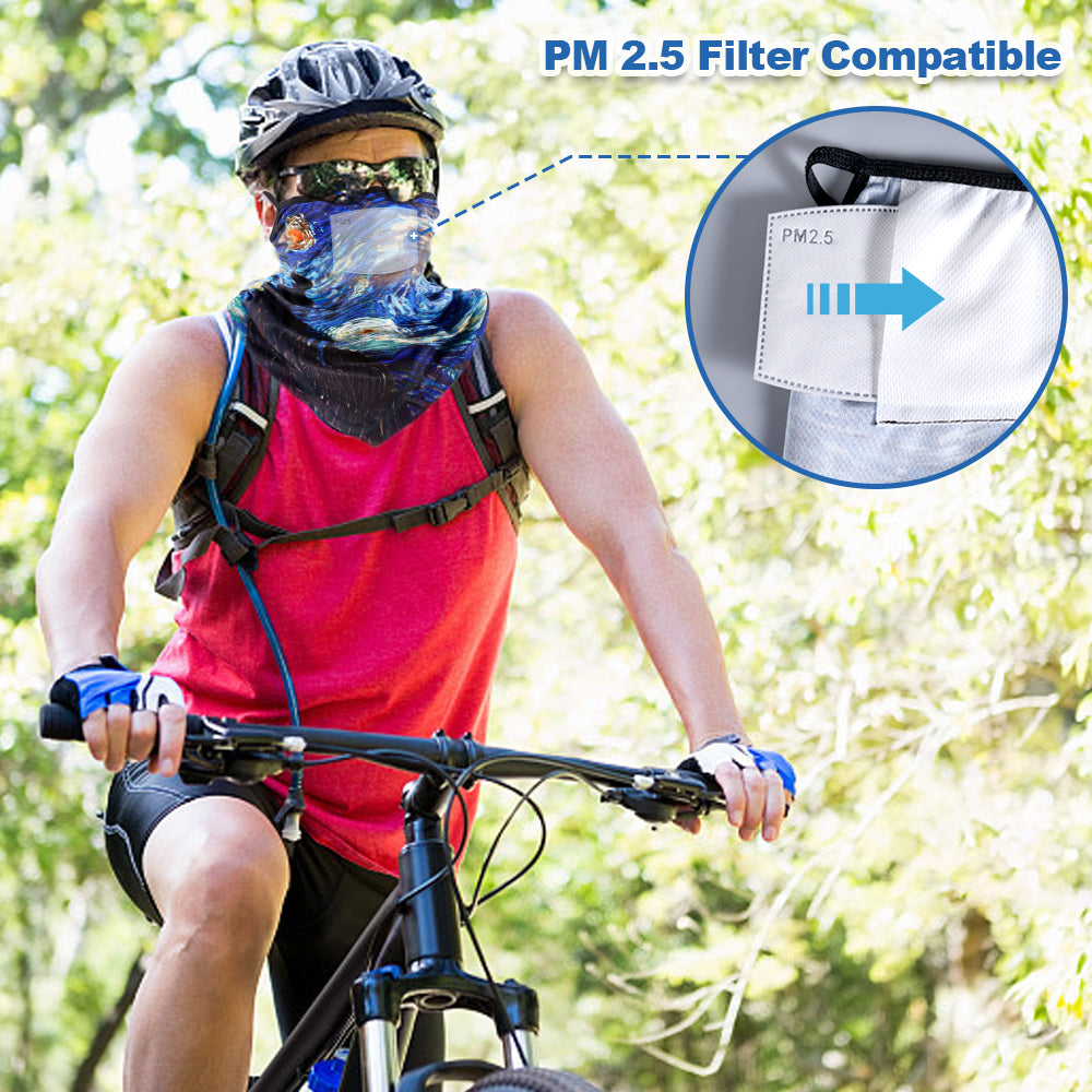 2PCS Protective Neck Gaiters and 20PCS PM2.5 Carbon Filters Adult Size Unisex Fa